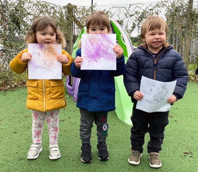 Nursery children pay their own special tribute to Sir Tom
