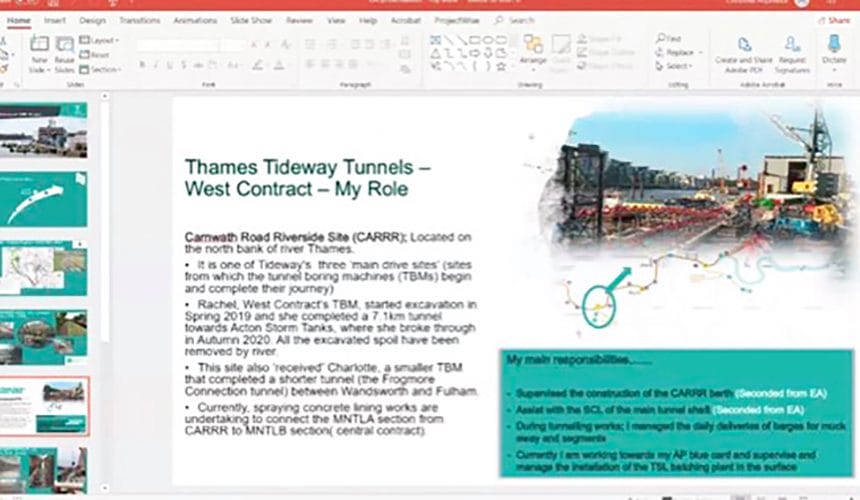 New City College engineering students online work experience with Tideway West