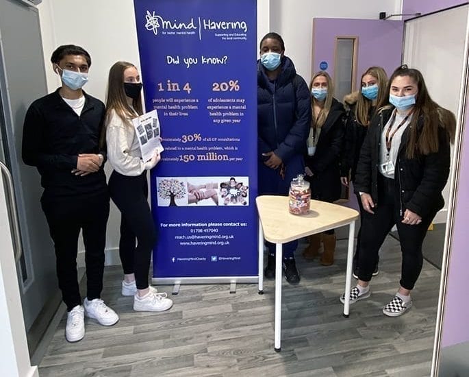 Business students from New City College Havering Sixth Form linked up with local secondary school pupils to run a Mental Health Awareness Day, raising money for the charity Mind.