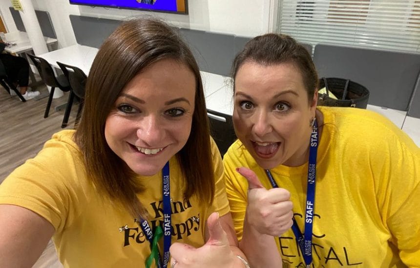 New City College students got into the spirit of Hello Yellow World Mental Health Day by joining fun activities to support each other and help with their wellbeing.
