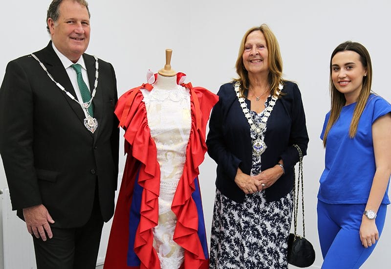 A Regal Robe for the Queen’s Platinum Jubilee celebrations made by New City College Ardleigh Green Fashion students is a centrepiece of a travelling art exhibition in Havering.