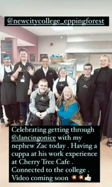 Dancing on Ice and EastEnders’ favourite Patsy Palmer dropped in to New City College’s Cherry Tree Café this week after making it through the first round of the TV show.