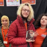 Students studying Creative Industries at New City College Tower Hamlets won an award in the Young Enterprise Programme Regional Trade Fair 2023 held at Spitalfields Market.