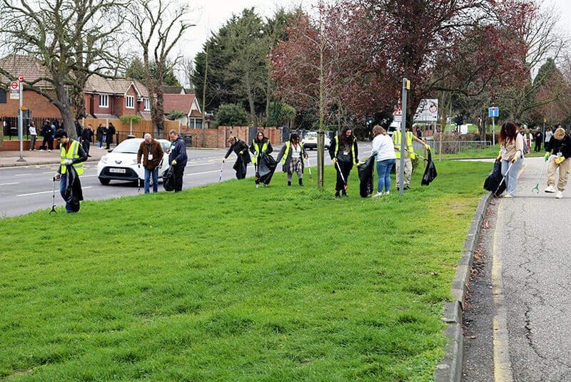 Community-minded students from New City College Havering Sixth Form took part in a Keep Britain Tidy campaign litter-pick to clean up their local area collecting 20 bags of rubbish