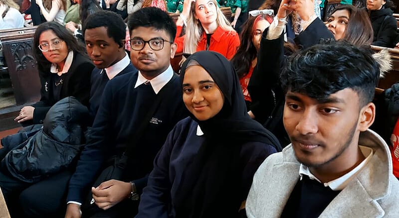 New City College students from Arbour Square campus Tower Hamlets attended the procession and Coronation of King Charles III and Queen Camilla as VIP guests of The Prince's Trust