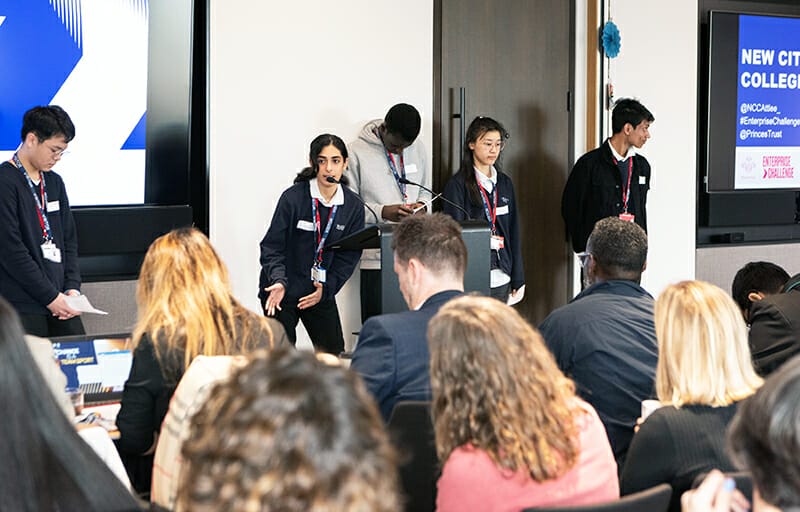 Students aged 14-16 at New City College’s Arbour Square campus impressed a senior executive from Apple with their business pitch at the Princes Trust Enterprise Challenge final.