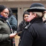 New City College staff and students attended a Walk and Talk initiative in Romford with the Met Police to highlight ways of making the area safer for women and girls.